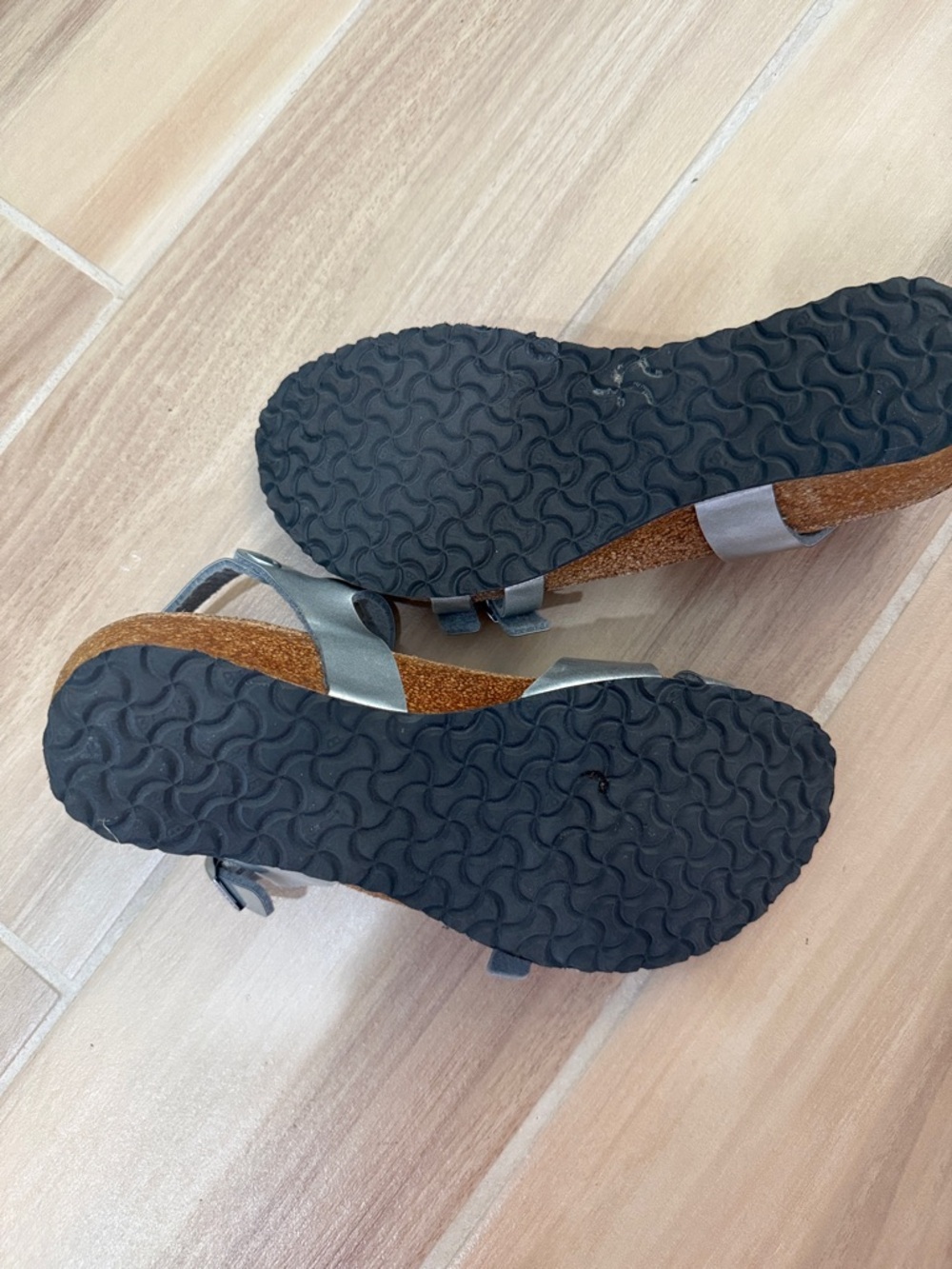 Papillio Metallic Silver Double-Strap Sandals - Picture 3 of 3